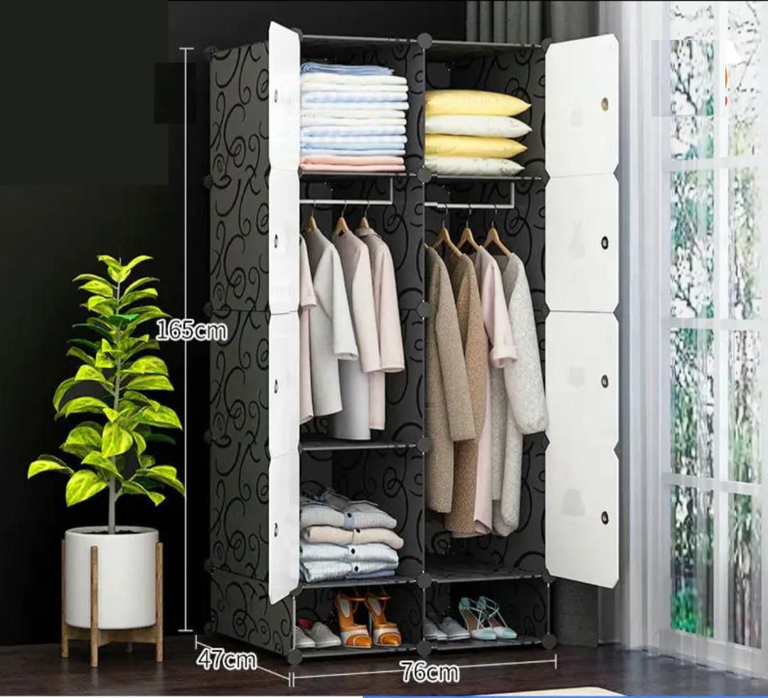 Armoire en plastique 2 battants Avec Range Chaussures