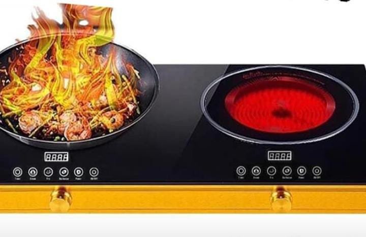 Réchaud digital Cuisinière électrique à double plaque de cuisson à induction domestique, cuisinière en céramique, table de cuisson de bureau