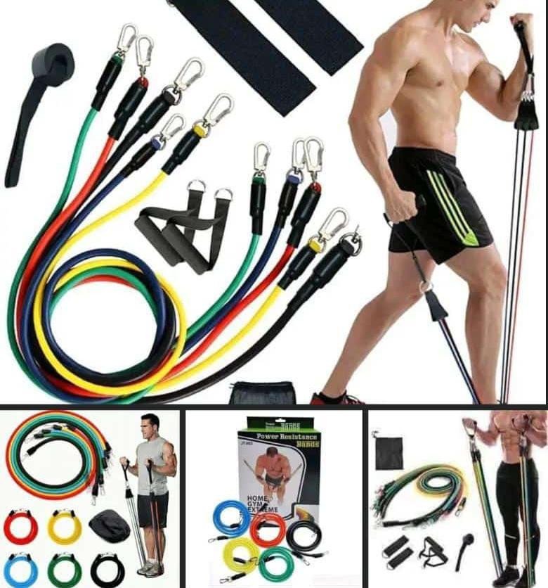 set de Bandes Élastiques de Sport comprend 5 bandes élastiques résistantes de couleur différente