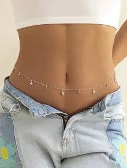 Chaîne De Taille Motif Etoiles En Strass